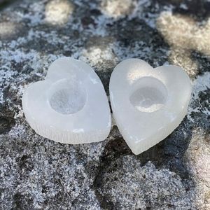 (SOLD LOCALLY) Heart Selenite Tealight Holder